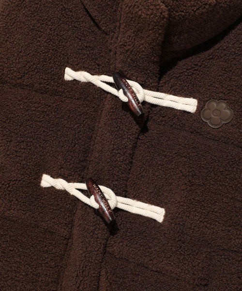 Women's fleece toggle short down brown