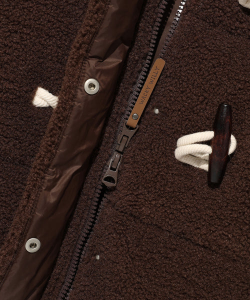 Women's fleece toggle short down brown