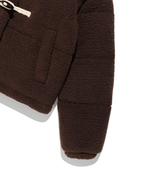 Women's fleece toggle short down brown