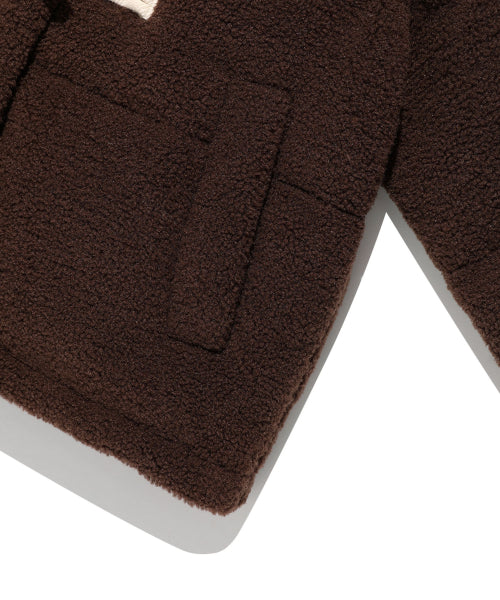 Women's fleece toggle short down brown