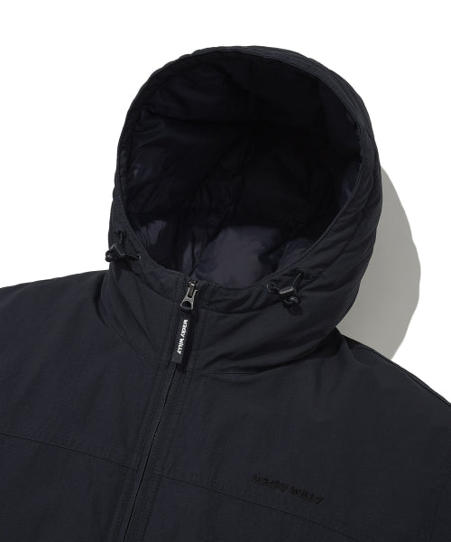 washed-down short puffer navy