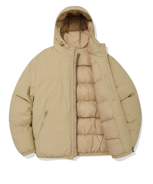 washed-down short puffer beige