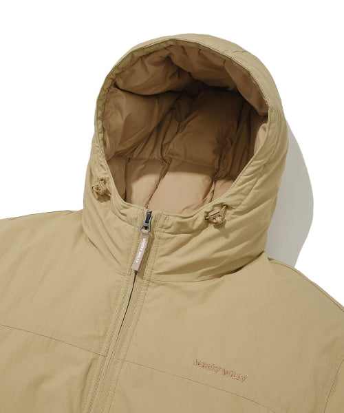 washed-down short puffer beige