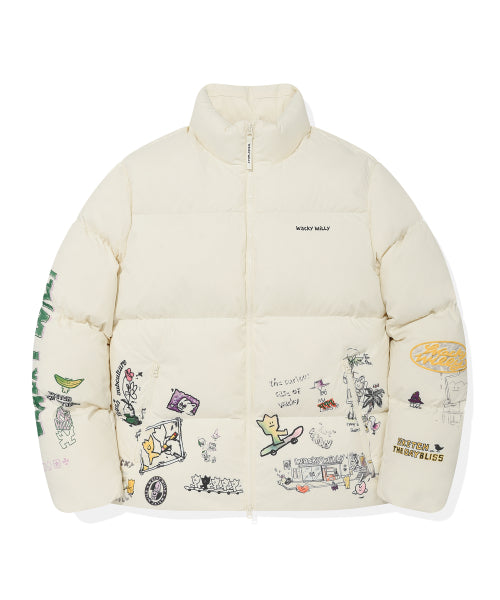 Kiki Graphic Down Short Puffer Cream