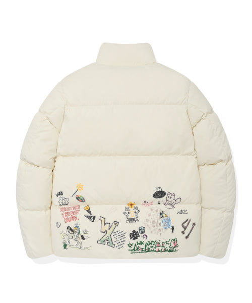 Kiki Graphic Down Short Puffer Cream