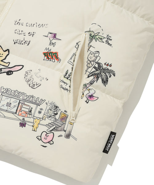 Kiki Graphic Down Short Puffer Cream