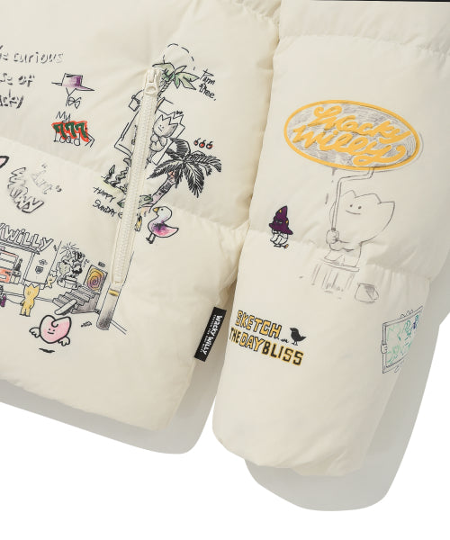 Kiki Graphic Down Short Puffer Cream