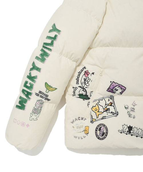 Kiki Graphic Down Short Puffer Cream
