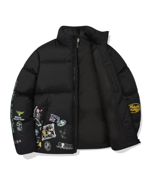 Kiki Graphic Down Short Puffer Black