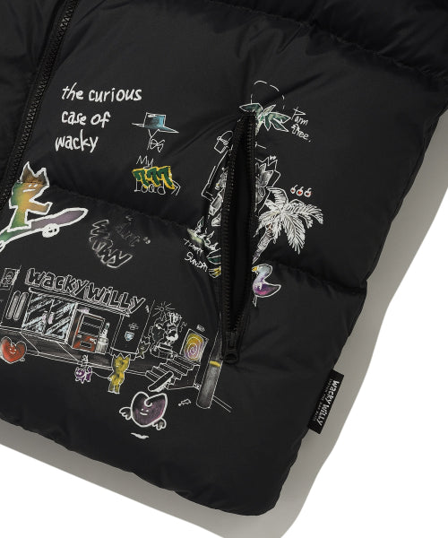 Kiki Graphic Down Short Puffer Black