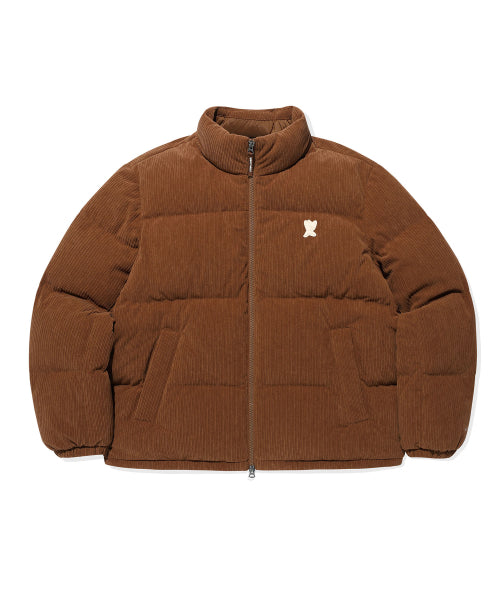 Corduroy down jumper brown