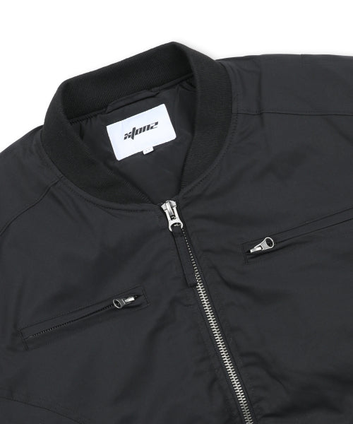 XJ107 Inslee Shirring MA-1 Jacket (BLACK)