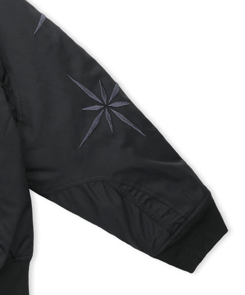XJ107 Inslee Shirring MA-1 Jacket (BLACK)