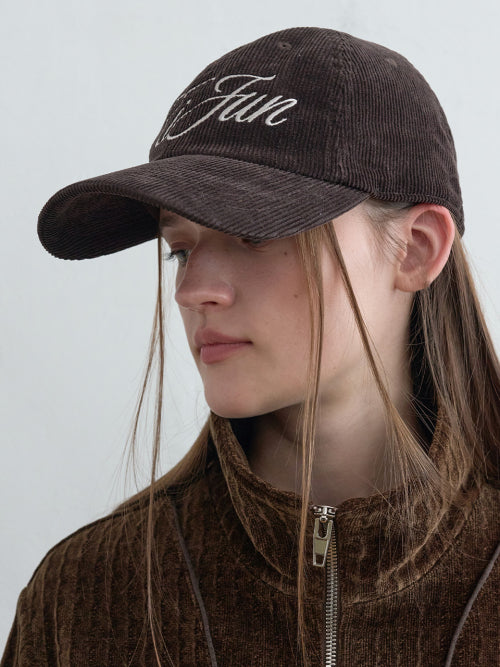 Corduroy Logo Cap Dark Brown