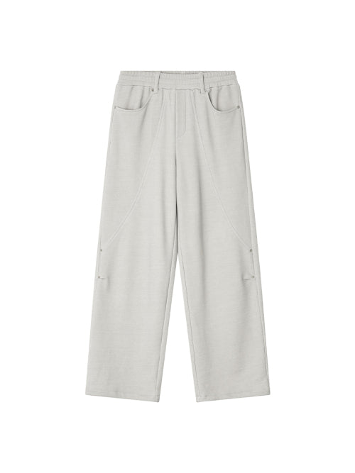 Panel Line Sweat Pants Light Grey