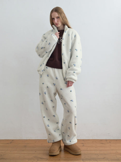 Blossom Fleece Pants Ivory