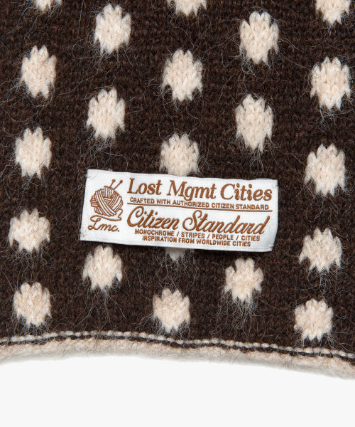 DOT KNIT MUFFLER brown