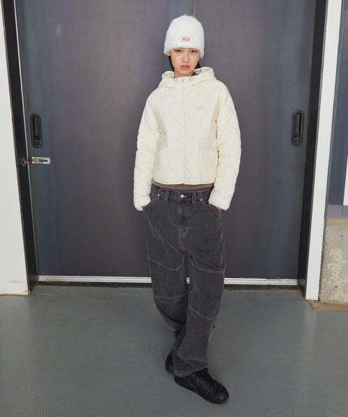 WM OG QUILTED HOODIE JACKET ash blue