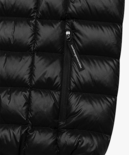 OVAL GLOBE LIGHT WEIGHT HOODED DOWN JACKET black