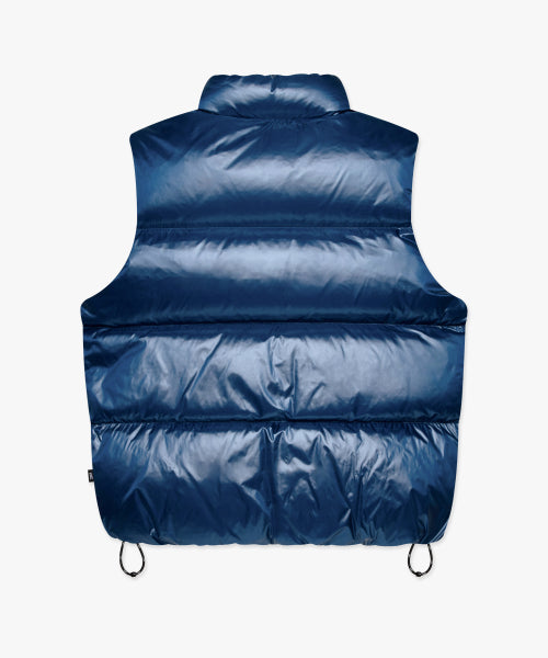 OG GLOSSY PUFFER DUCK DOWN VEST blue
