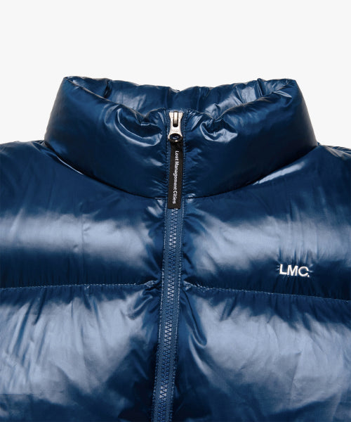 OG GLOSSY PUFFER DUCK DOWN VEST blue