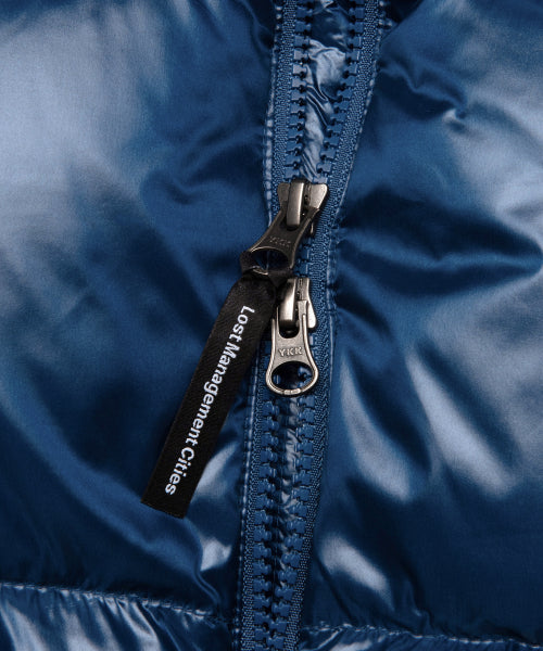 OG GLOSSY PUFFER DUCK DOWN VEST blue