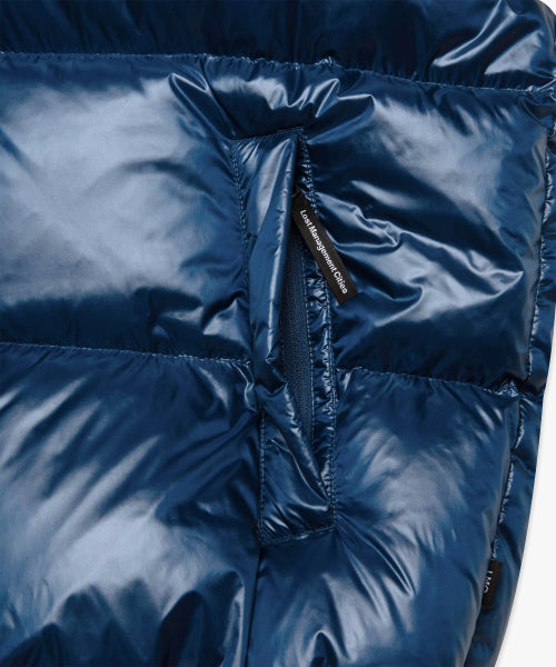 OG GLOSSY PUFFER DUCK DOWN VEST blue