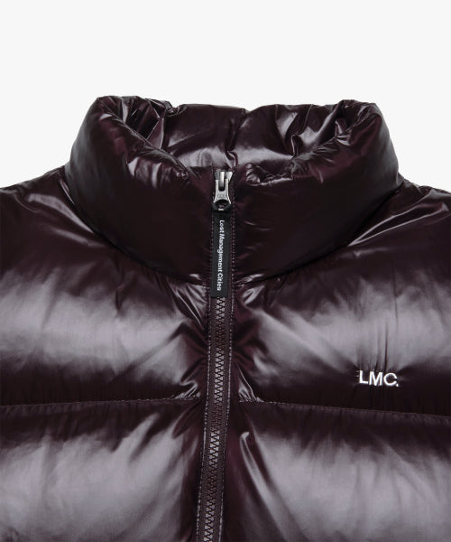 OG GLOSSY PUFFER DUCK DOWN VEST burgundy