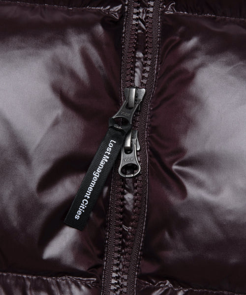 OG GLOSSY PUFFER DUCK DOWN VEST burgundy