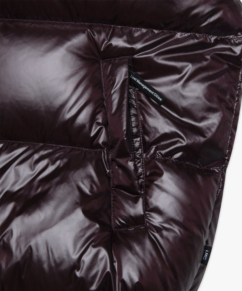 OG GLOSSY PUFFER DUCK DOWN VEST burgundy