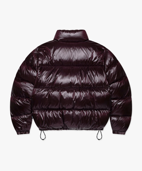 OG GLOSSY PUFFER DUCK DOWN PARKA burgundy
