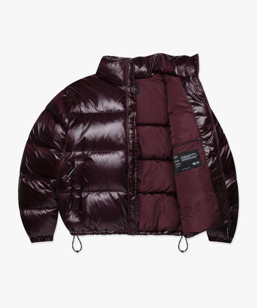 OG GLOSSY PUFFER DUCK DOWN PARKA burgundy