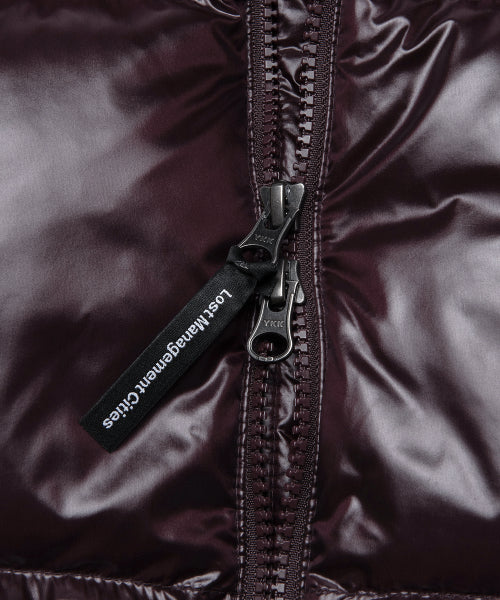 OG GLOSSY PUFFER DUCK DOWN PARKA burgundy