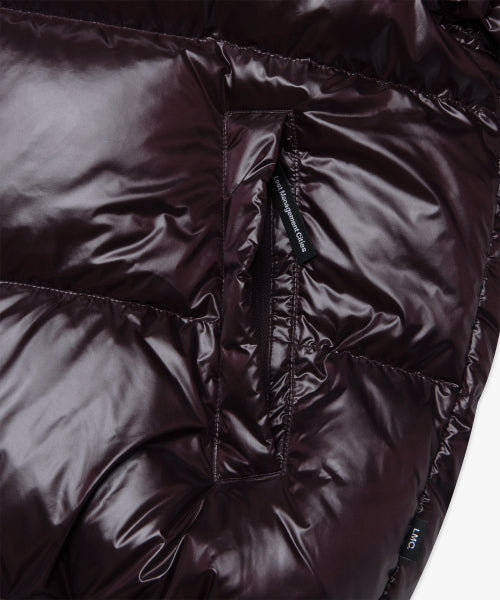 OG GLOSSY PUFFER DUCK DOWN PARKA burgundy