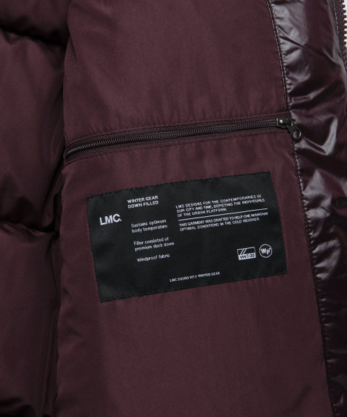 OG GLOSSY PUFFER DUCK DOWN PARKA burgundy