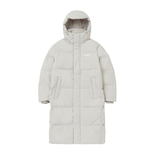 Solid Long Down Jacket Warm Gray