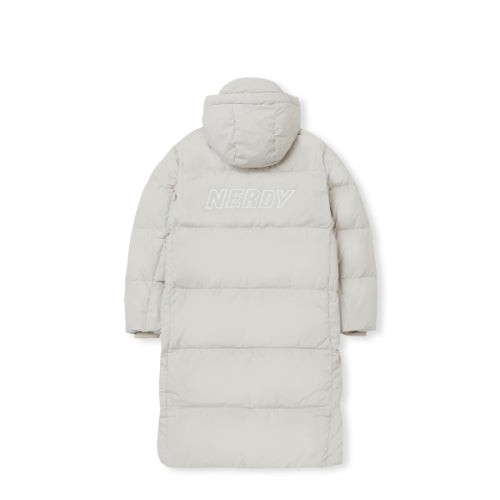 Solid Long Down Jacket Warm Gray