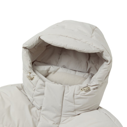 Solid Long Down Jacket Warm Gray