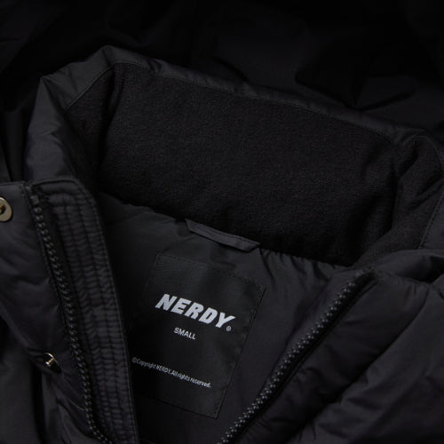 Solid Long-Down Jacket Black
