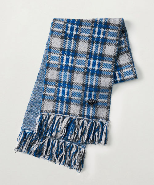 Check Pattern Muffler Sky Blue