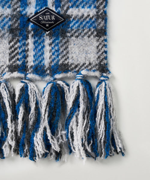 Check Pattern Muffler Sky Blue
