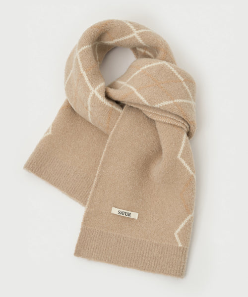 Argyle Muffler Beige