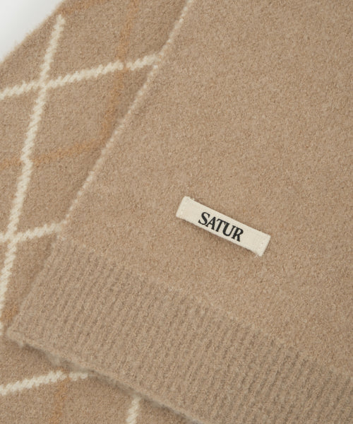 Argyle Muffler Beige