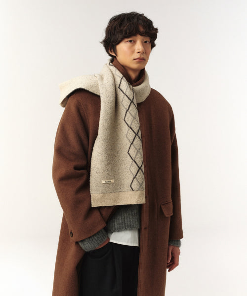 Argyle Muffler Light Gray