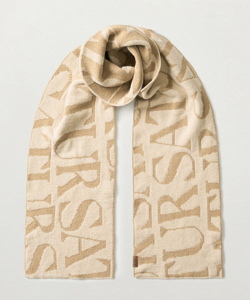 Logo Jacquard Muffler Beige