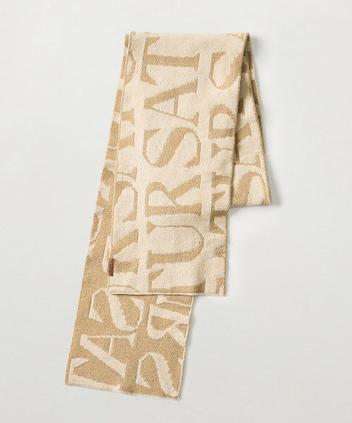 Logo Jacquard Muffler Beige