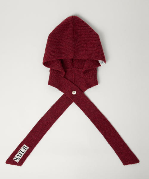 (W) Knit Balaclava Burgundy