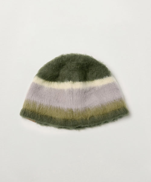 Stripe Knit Bucket Hat Khaki