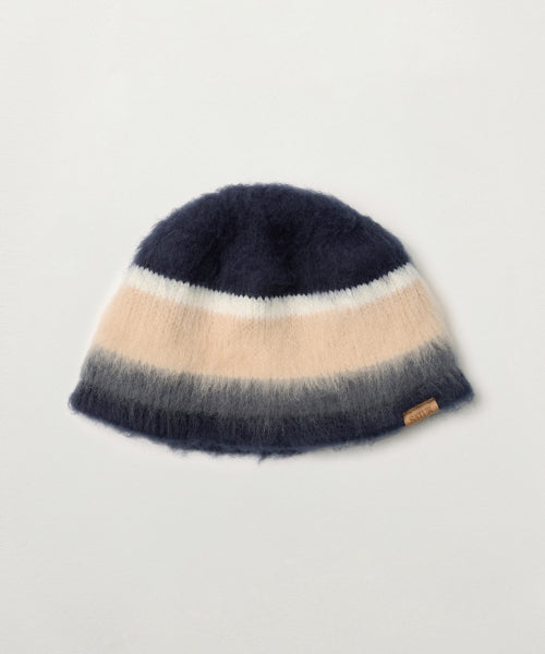 Stripe Knit Bucket Hat Navy