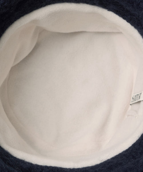 Stripe Knit Bucket Hat Navy